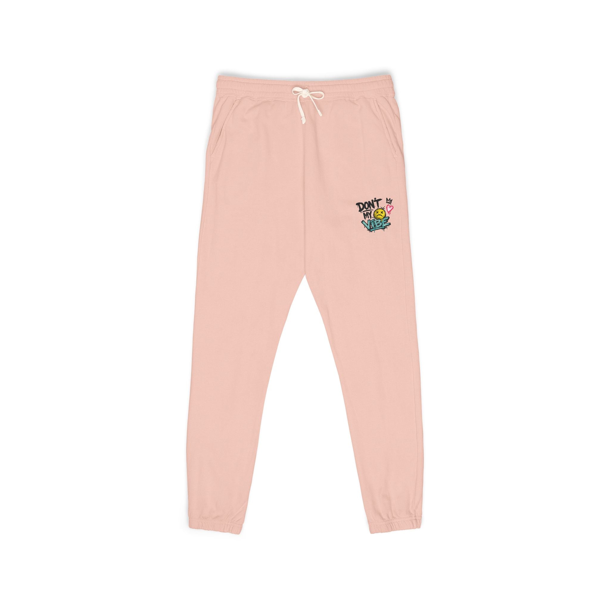 Embroidered 'Good Vibes' Cream Sweatpants — Cozy Casual Joggers