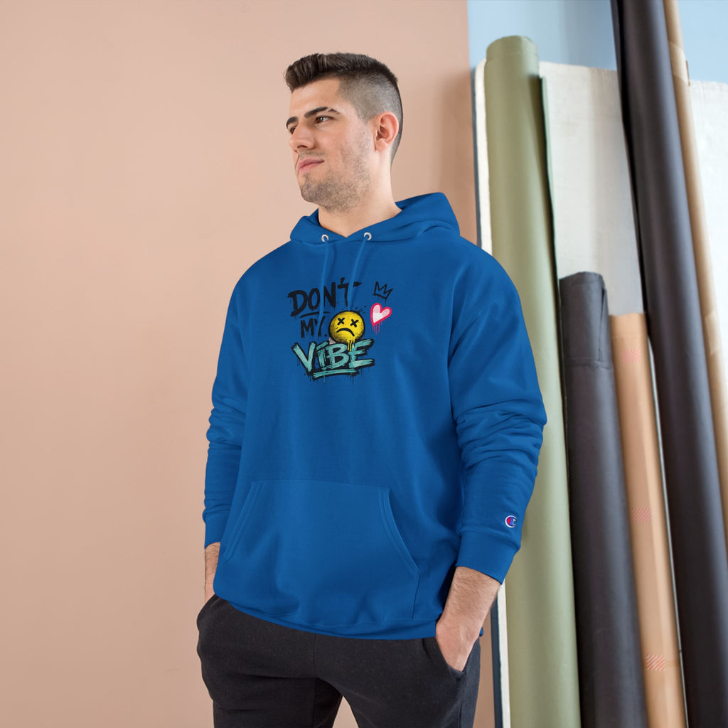 Don't My Vibe Hoodie — Graphic Streetwear Pullover with Emotive Smiley Design