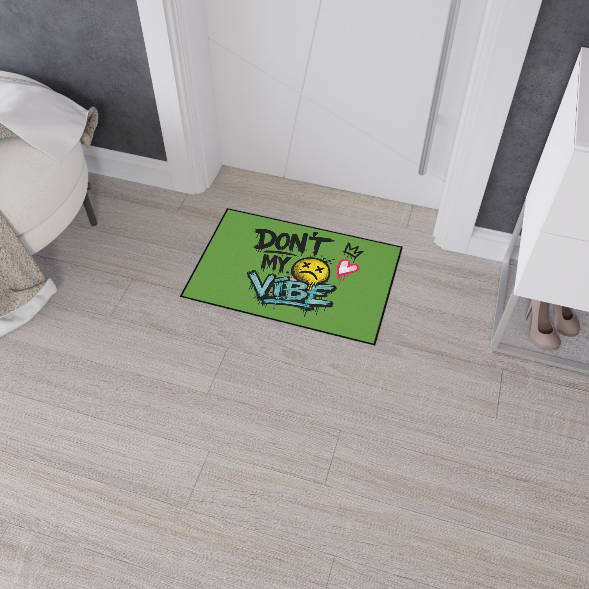 Don't My Vibe Floor Mat — Graffiti Emoticon Welcome Doormat