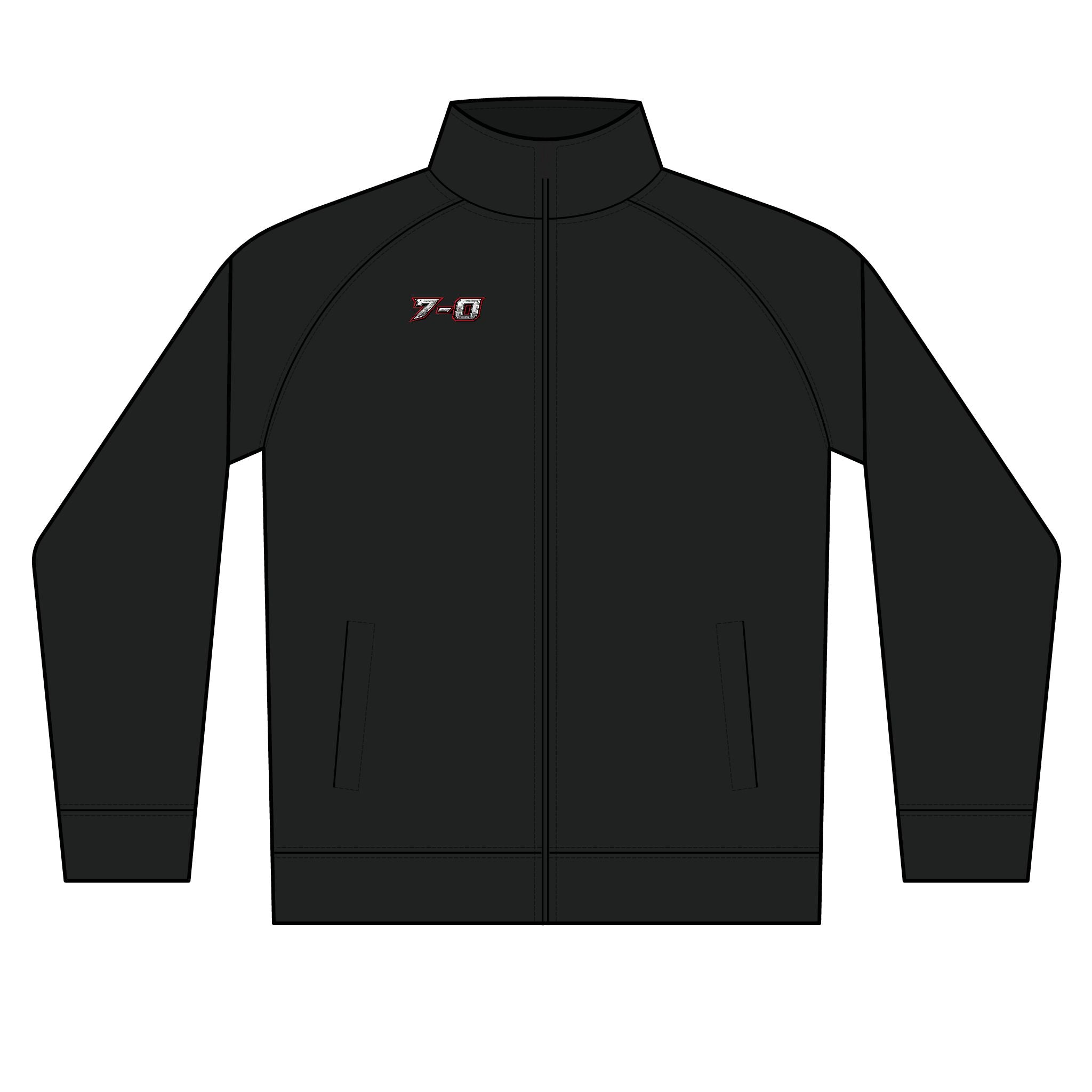 Men's Black Zip Track Jacket with Subtle Team Crest — Lightweight Athletic Warmup
