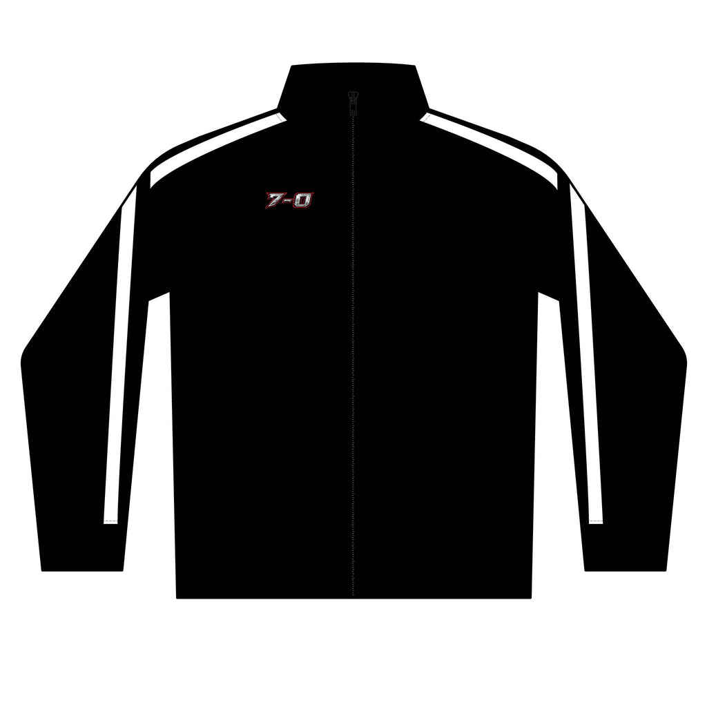 Men's Black Zip Track Jacket with Subtle Team Crest — Lightweight Athletic Warmup