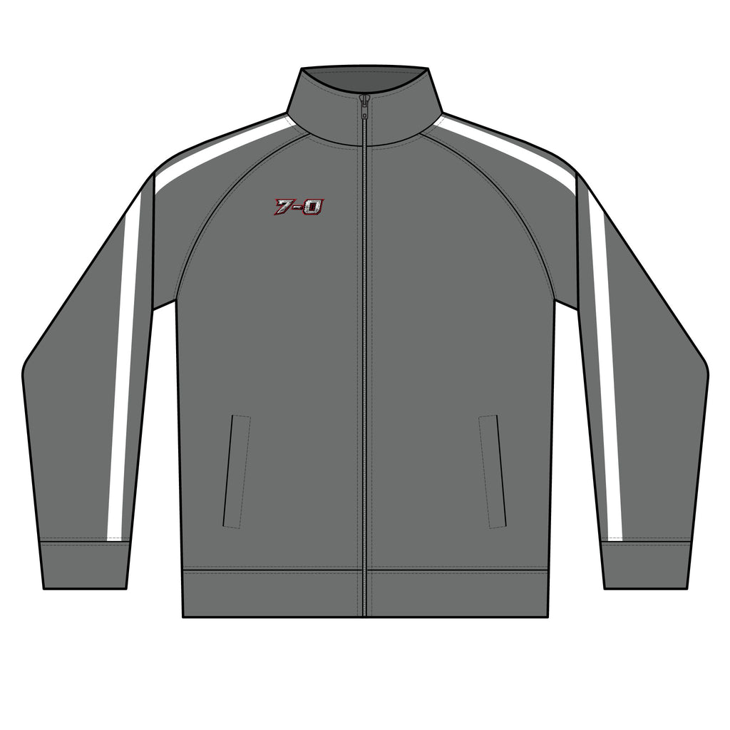 Men's Black Zip Track Jacket with Subtle Team Crest — Lightweight Athletic Warmup
