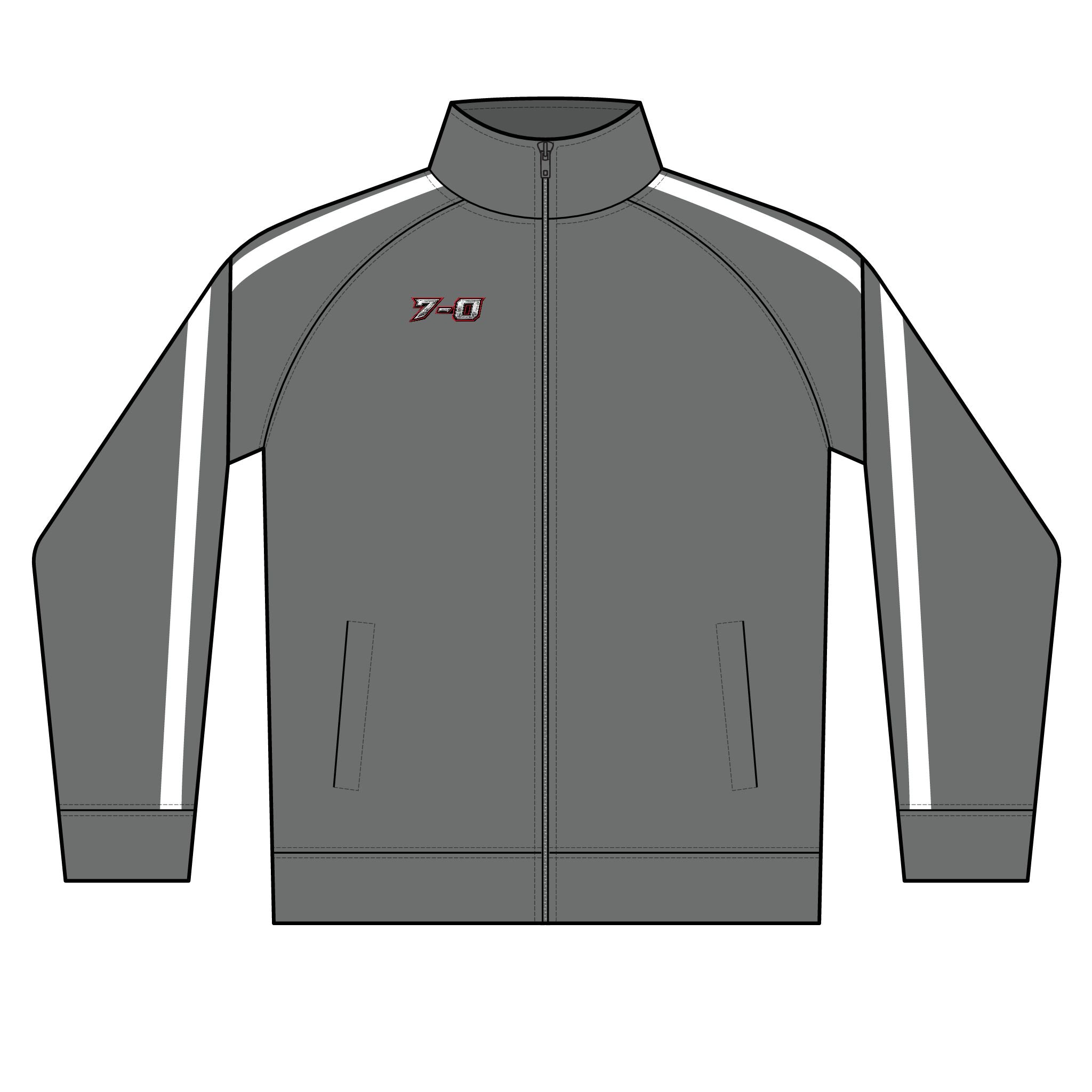 Men's Black Zip Track Jacket with Subtle Team Crest — Lightweight Athletic Warmup