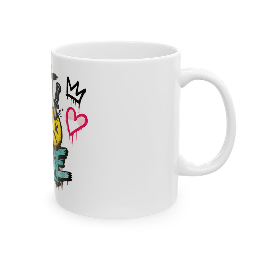 Don’t Kill My Vibe Ceramic Mug — Graffiti Emoji Coffee Cup (11oz & 15oz)