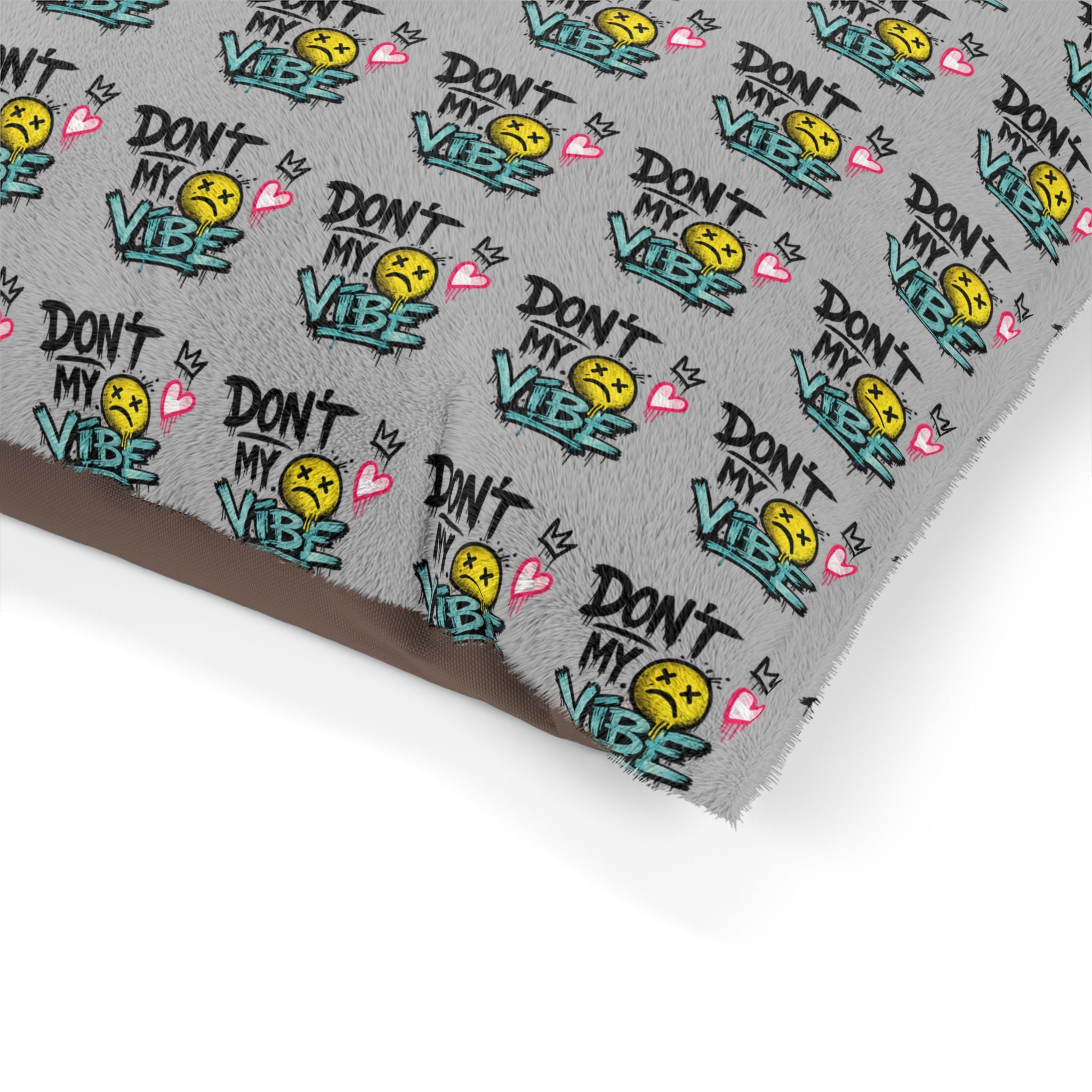 Don't Kill My Vibe Pet Bed — Graphic Cozy Dog & Cat Pillow