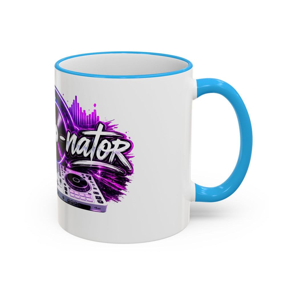Vibe‑nator DJ Vinyl Graphic Accent Rim Mug (11oz/15oz)