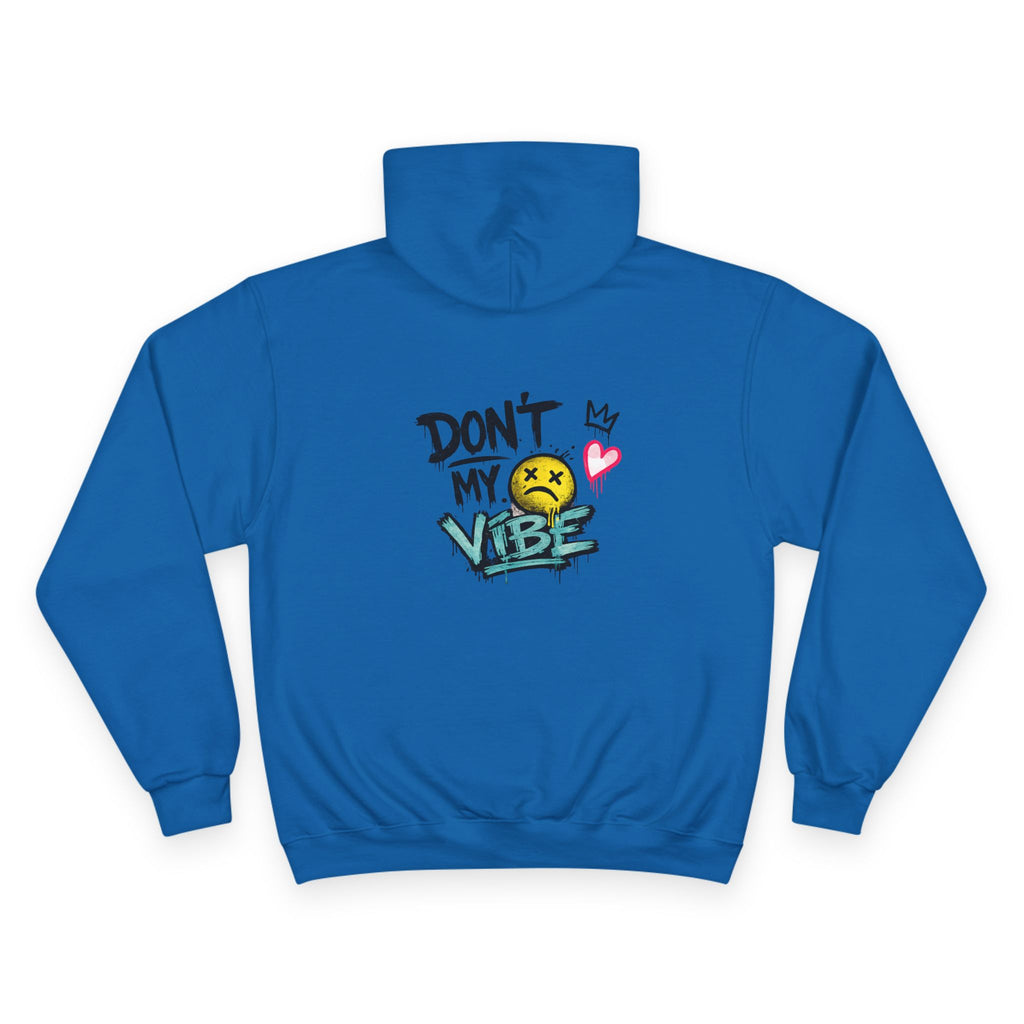 Don't My Vibe Hoodie — Graphic Streetwear Pullover with Emotive Smiley Design