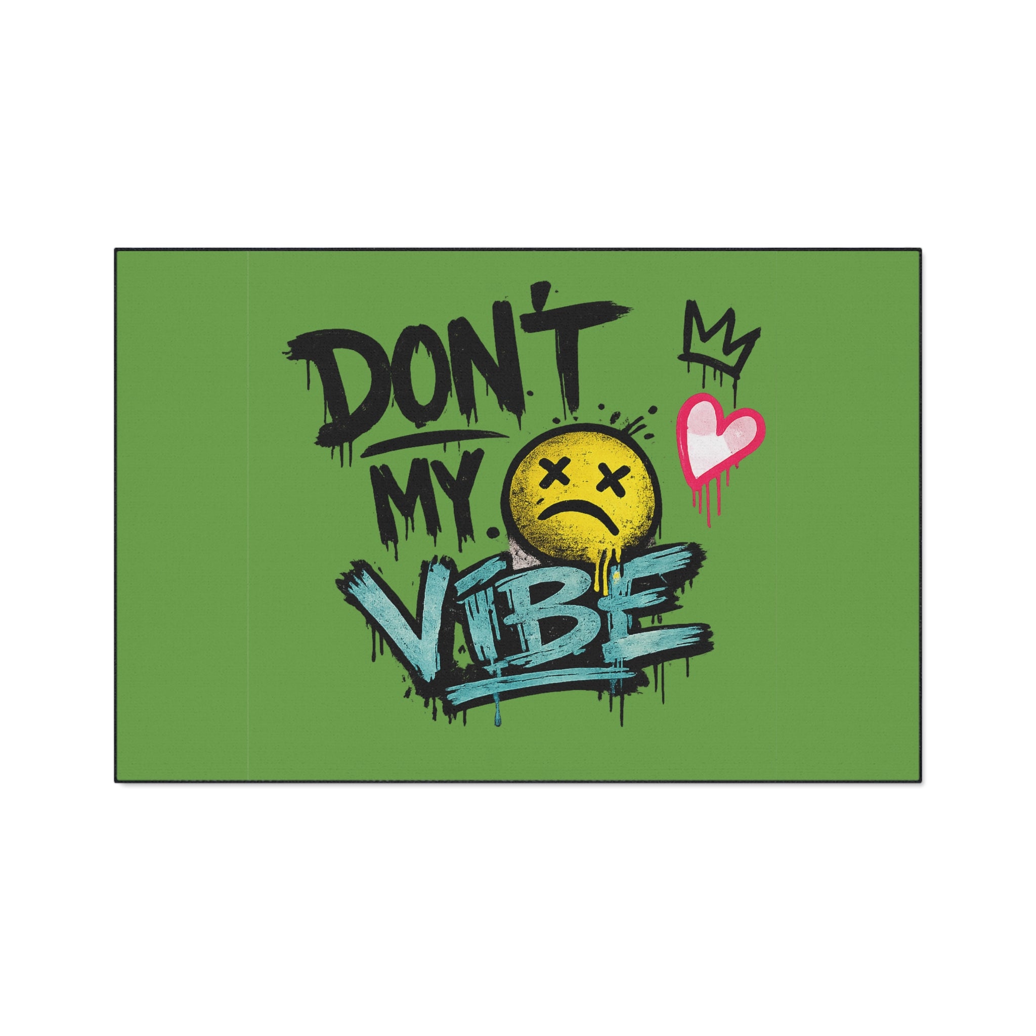 Don't My Vibe Floor Mat — Graffiti Emoticon Welcome Doormat