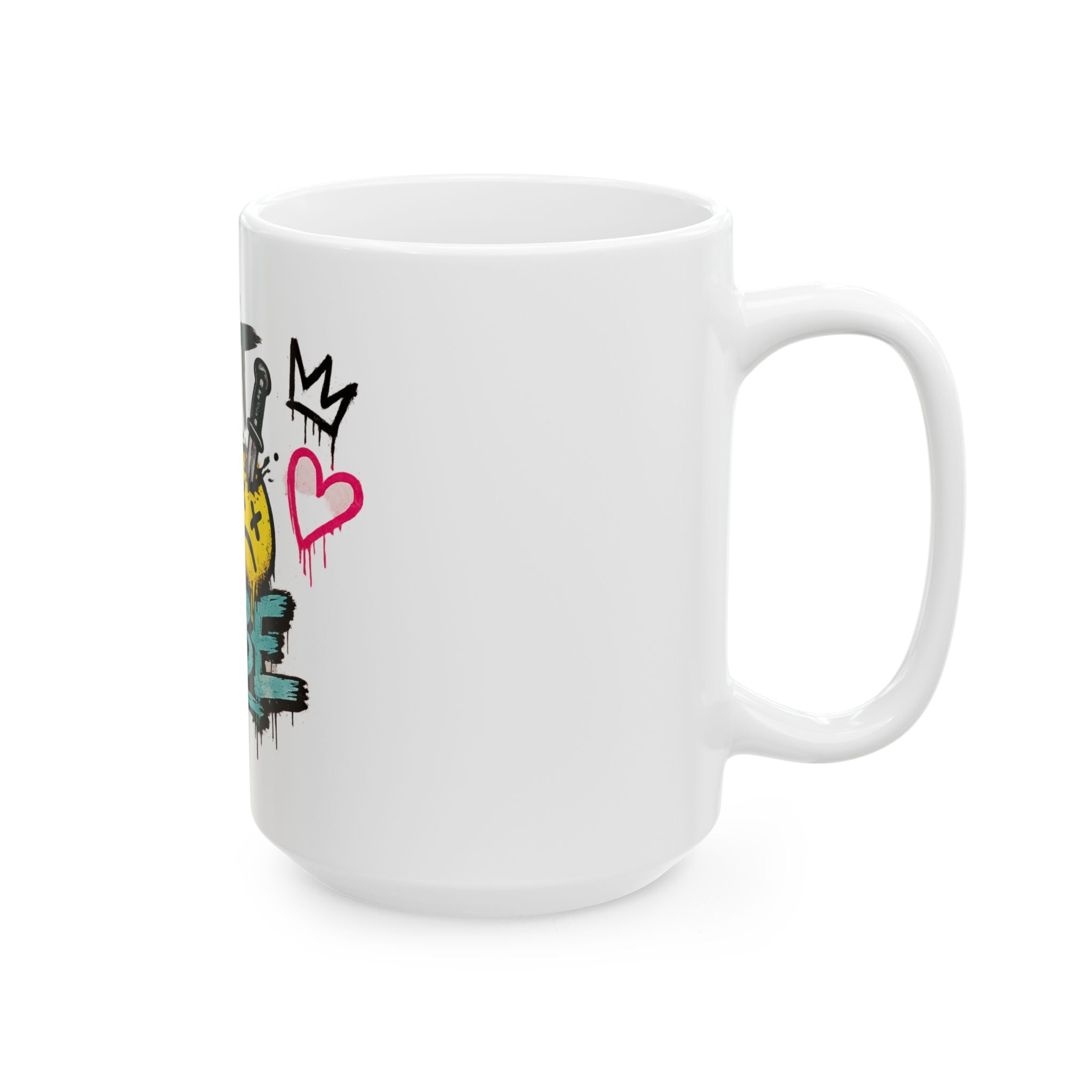 Don’t Kill My Vibe Ceramic Mug — Graffiti Emoji Coffee Cup (11oz & 15oz)