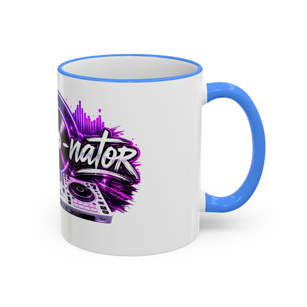 Vibe‑nator DJ Vinyl Graphic Accent Rim Mug (11oz/15oz)