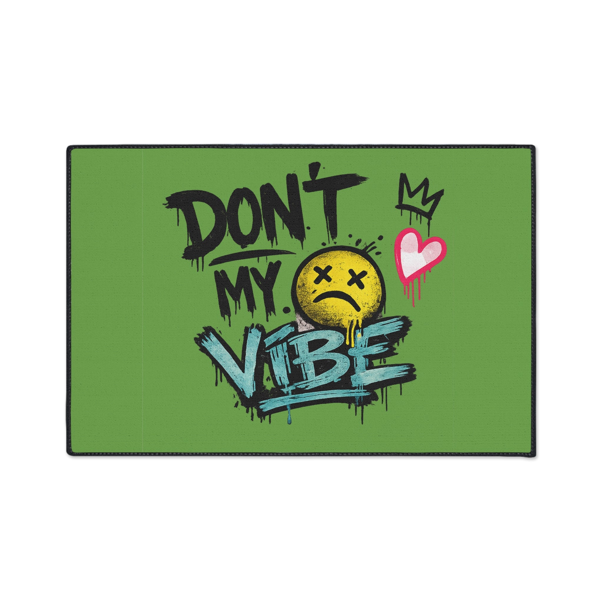Don't My Vibe Floor Mat — Graffiti Emoticon Welcome Doormat