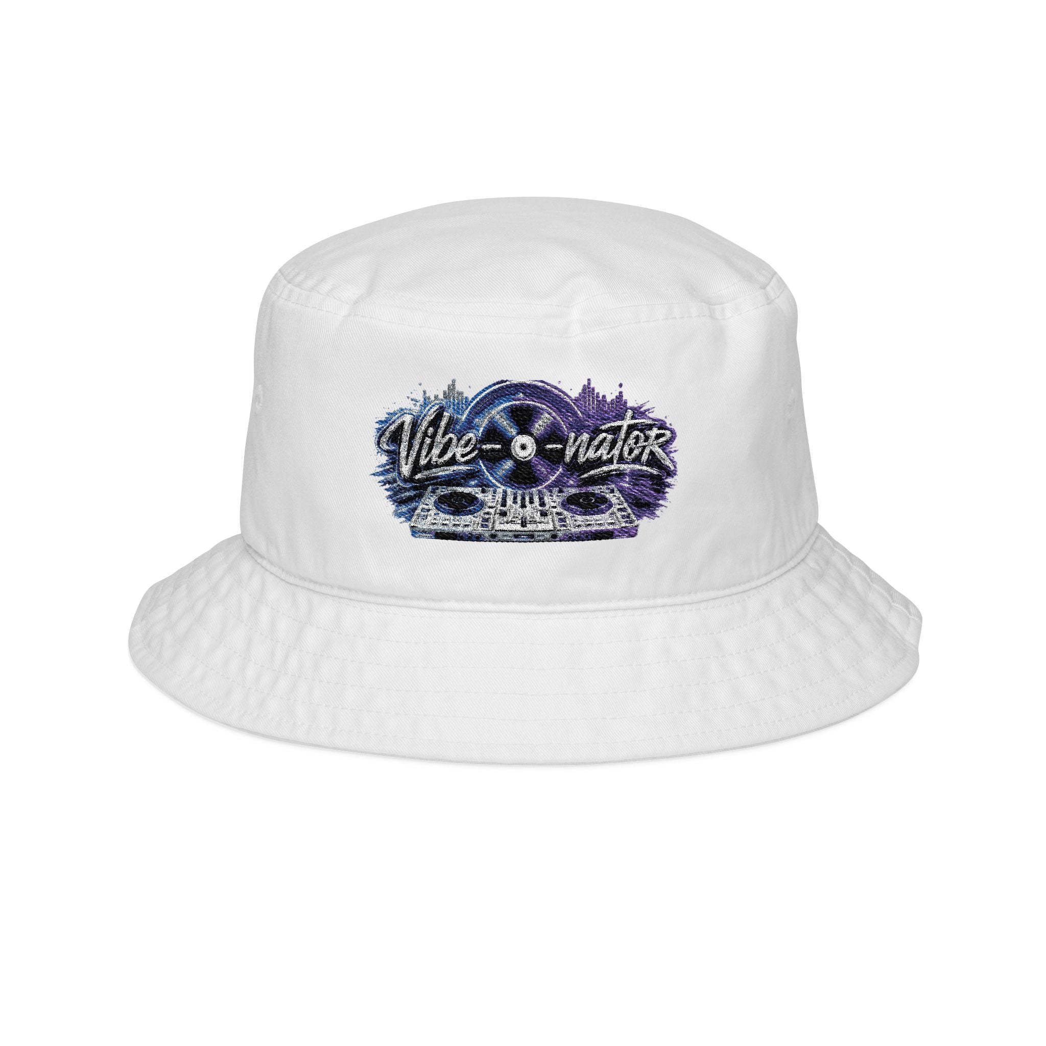 Embroidered "One Love" Record Bucket Hat — Retro Music Festival Style