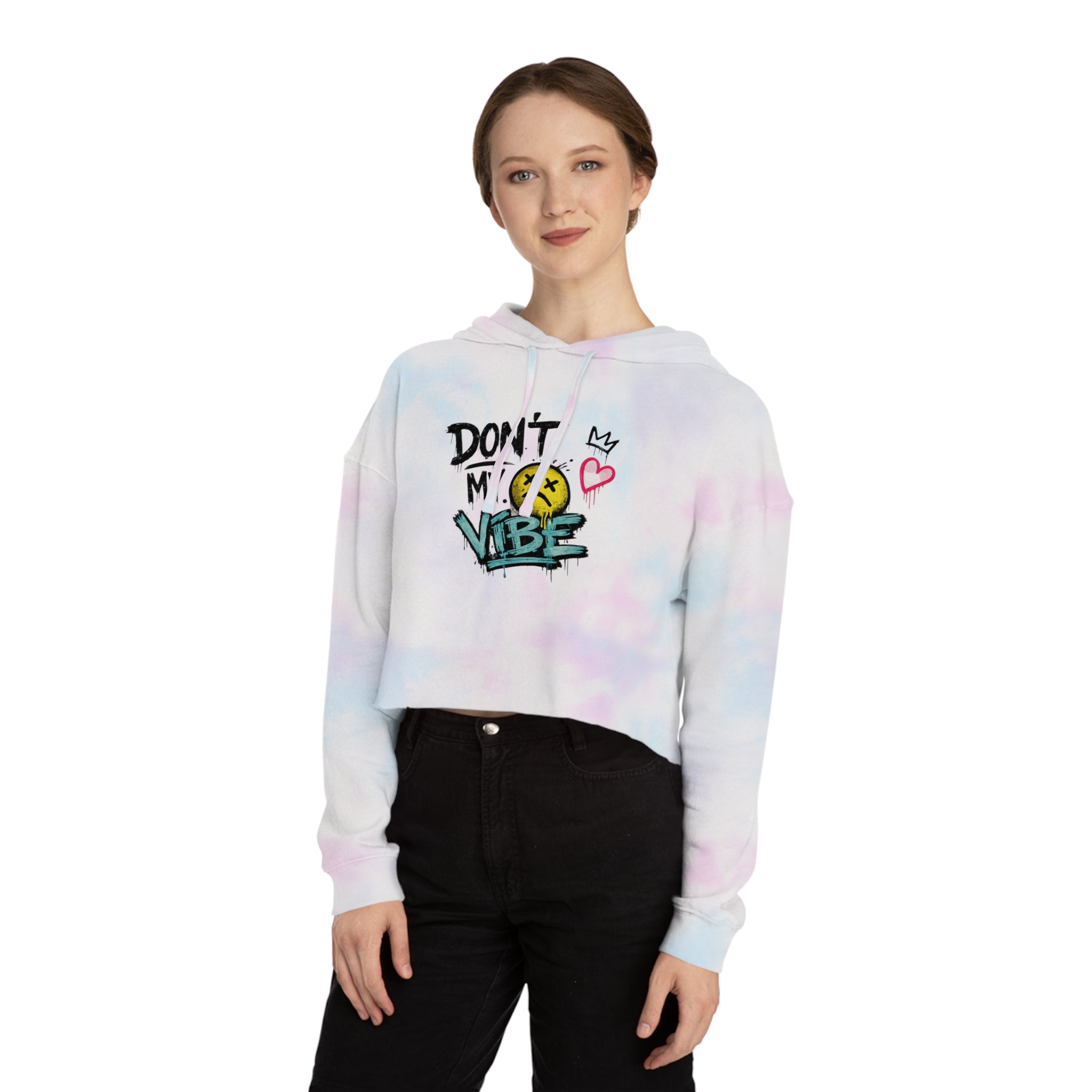 Don’t My Vibe Cropped Hoodie — Women’s Graffiti Streetwear