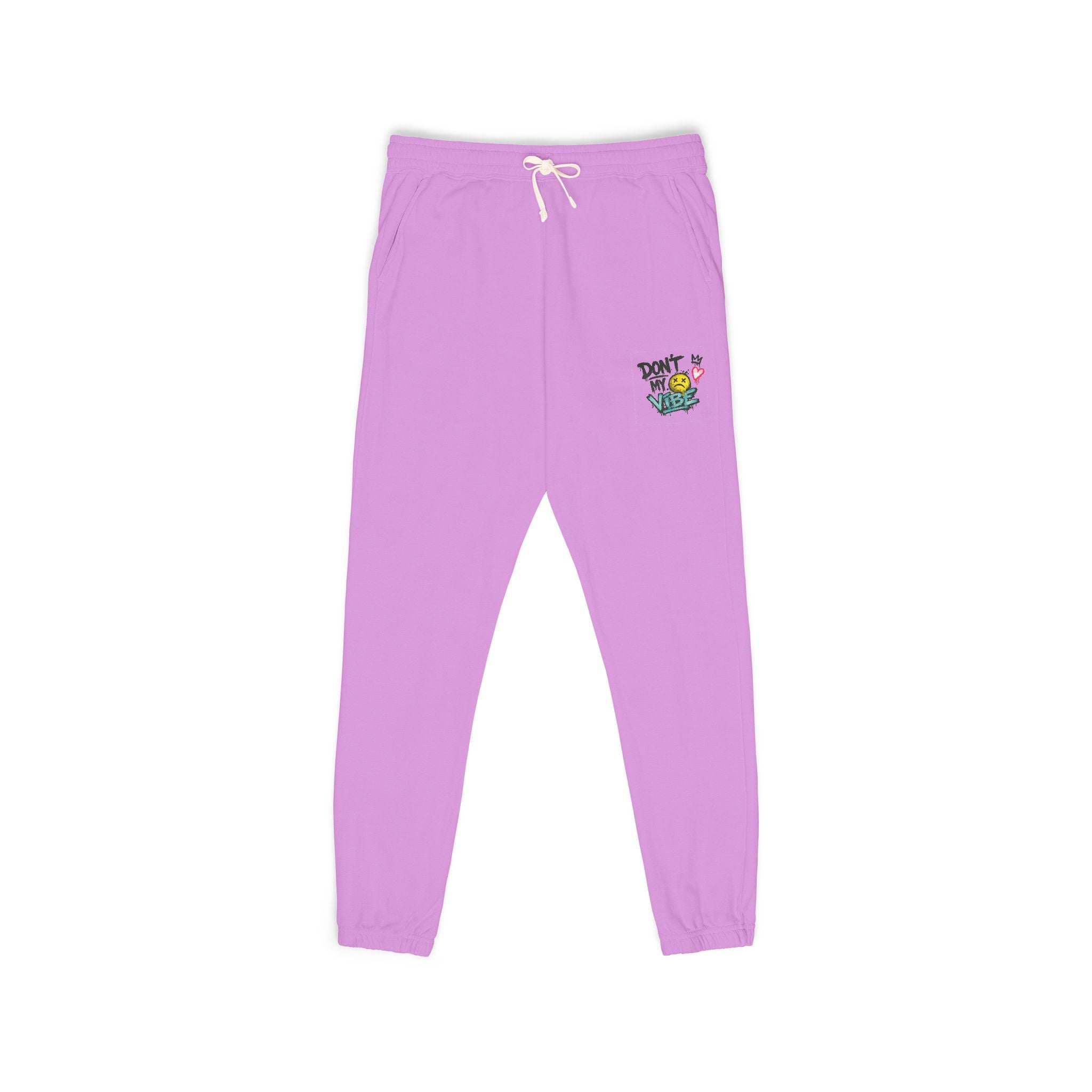Embroidered 'Good Vibes' Cream Sweatpants — Cozy Casual Joggers