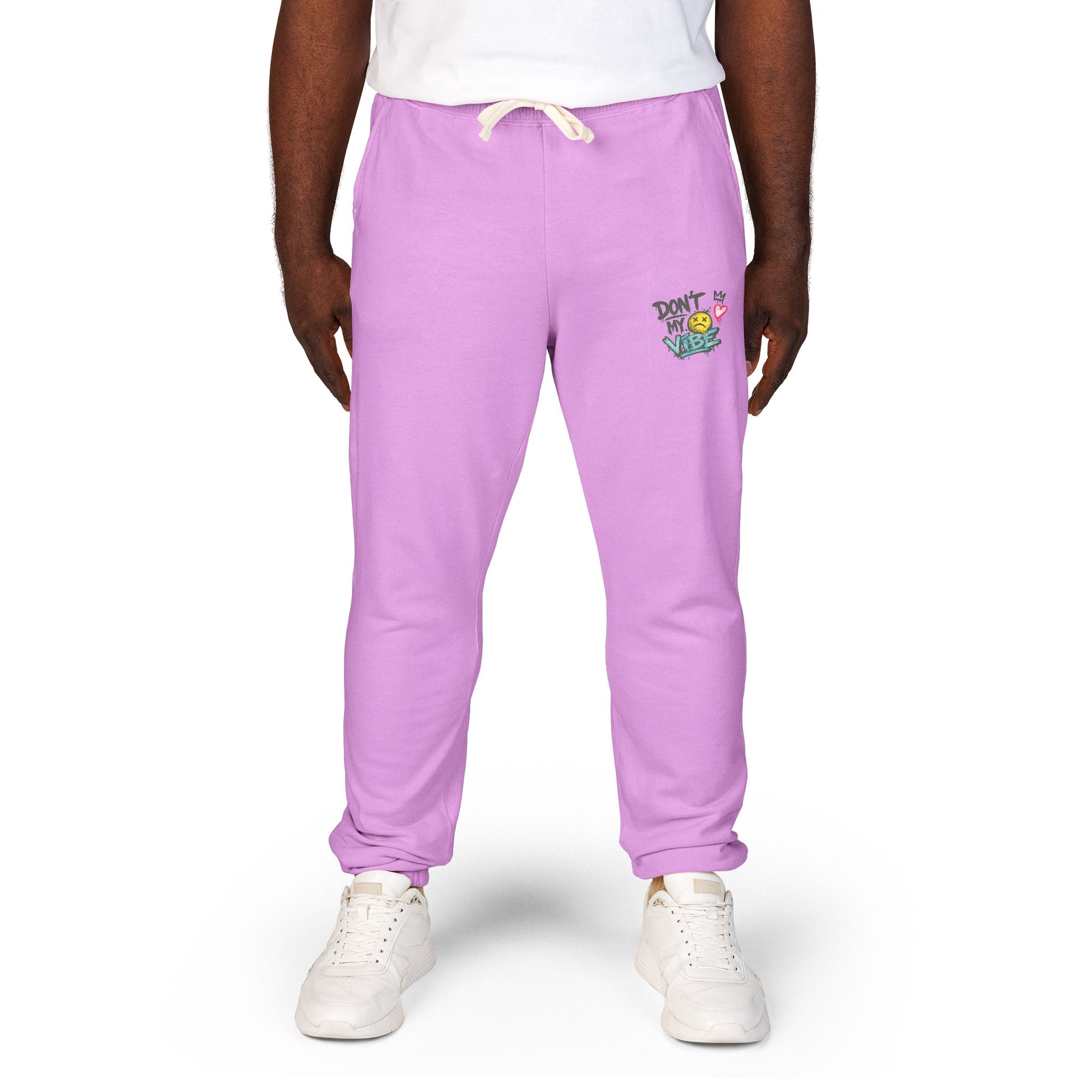 Embroidered 'Good Vibes' Cream Sweatpants — Cozy Casual Joggers
