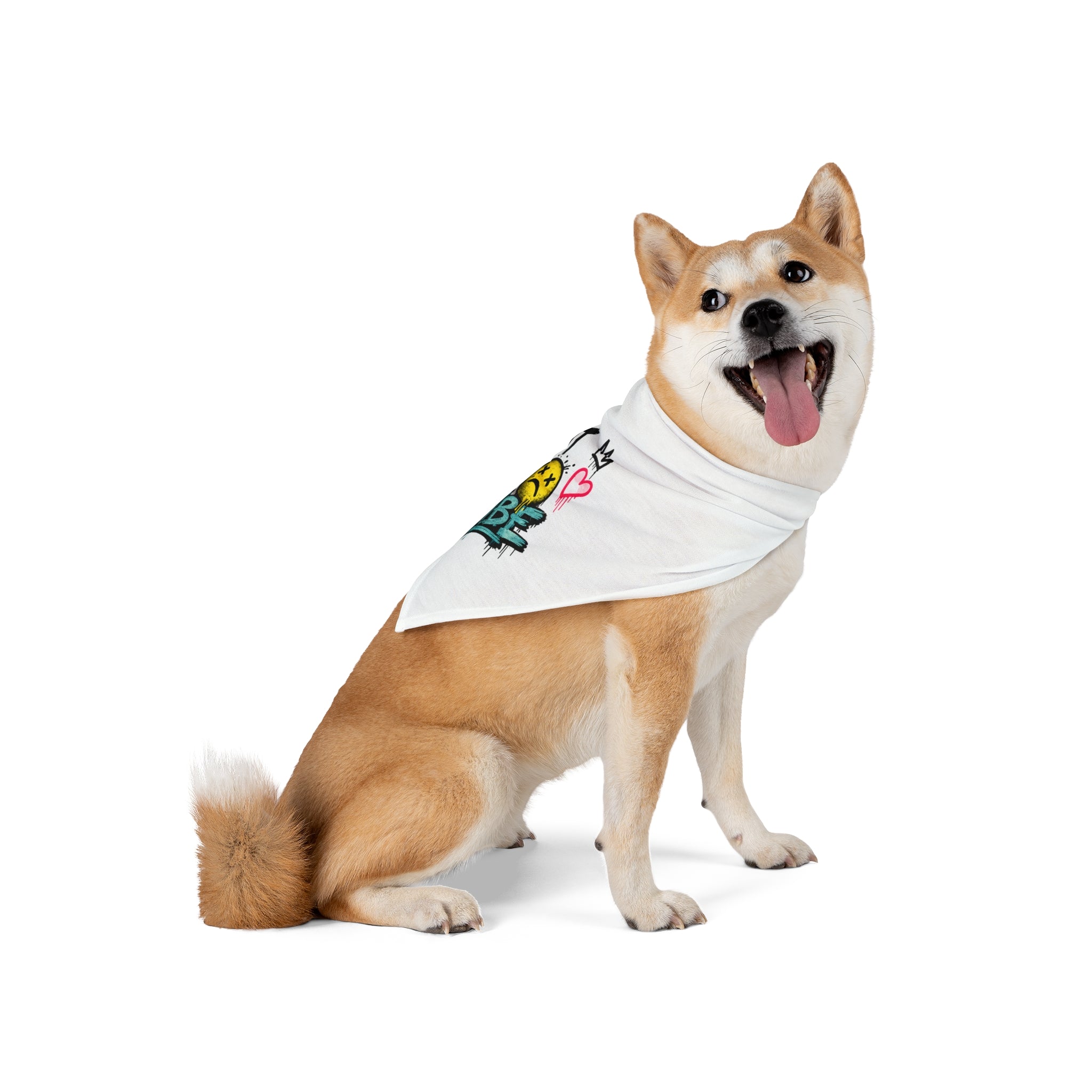 Pet Bandana - "Don't Kill My Vibe" Graffiti Emoji Bandana for Dogs & Cats