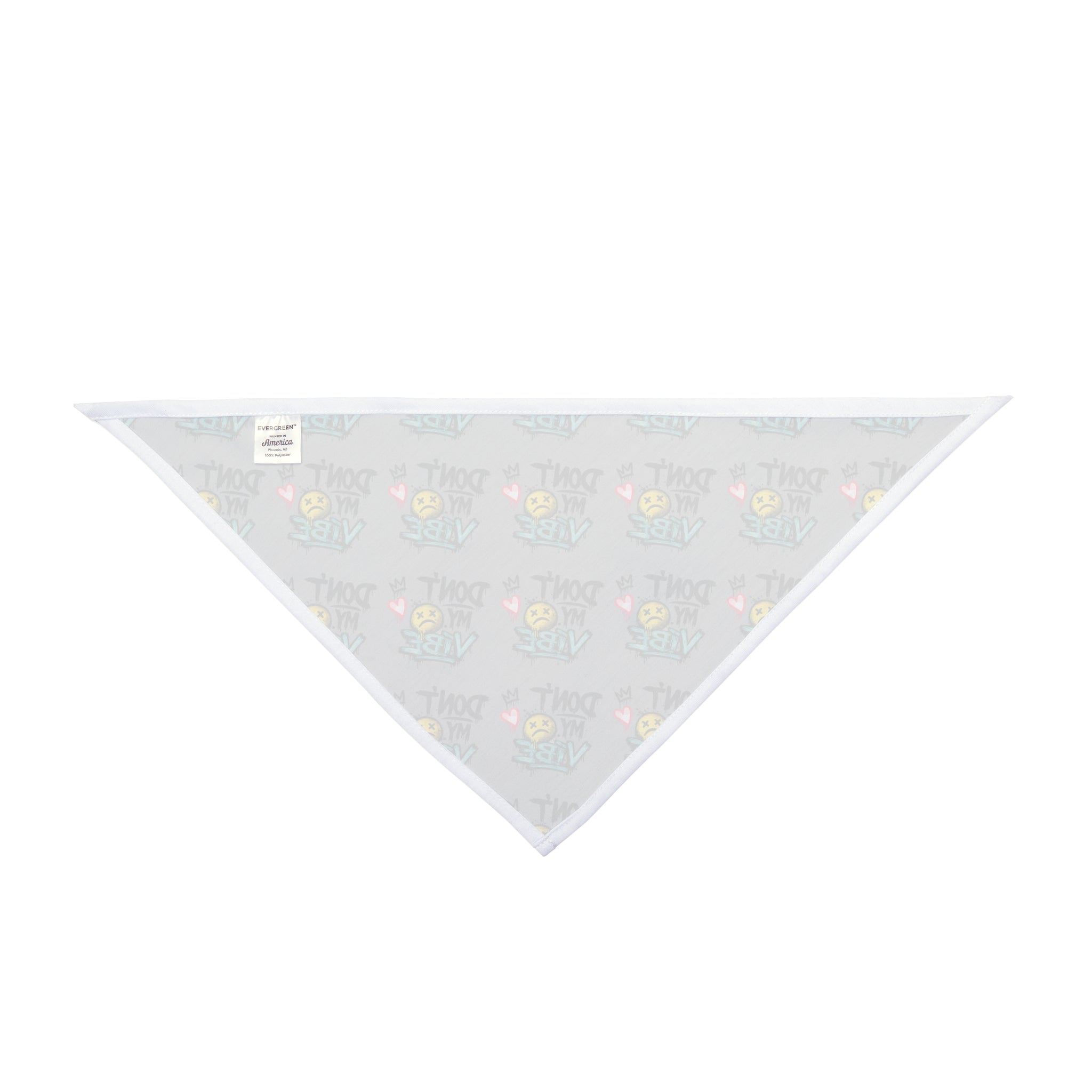 Pet Bandana - "Don't Kill My Vibe" Grey Graphic Dog Scarf