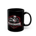 Fadeonator Fighting Brand Black Mug — Robotic Fighter Logo Coffee Cup (11oz/15oz)