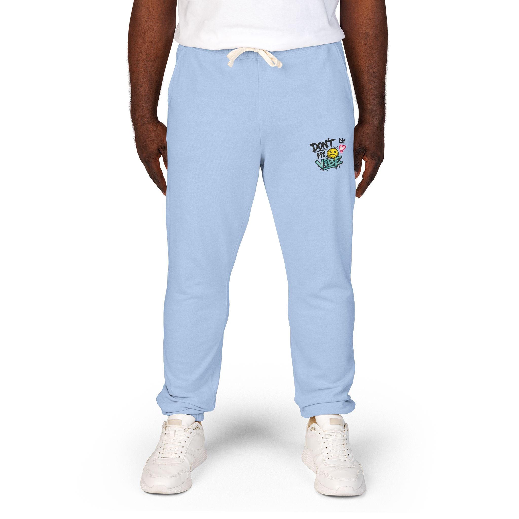 Embroidered 'Good Vibes' Cream Sweatpants — Cozy Casual Joggers