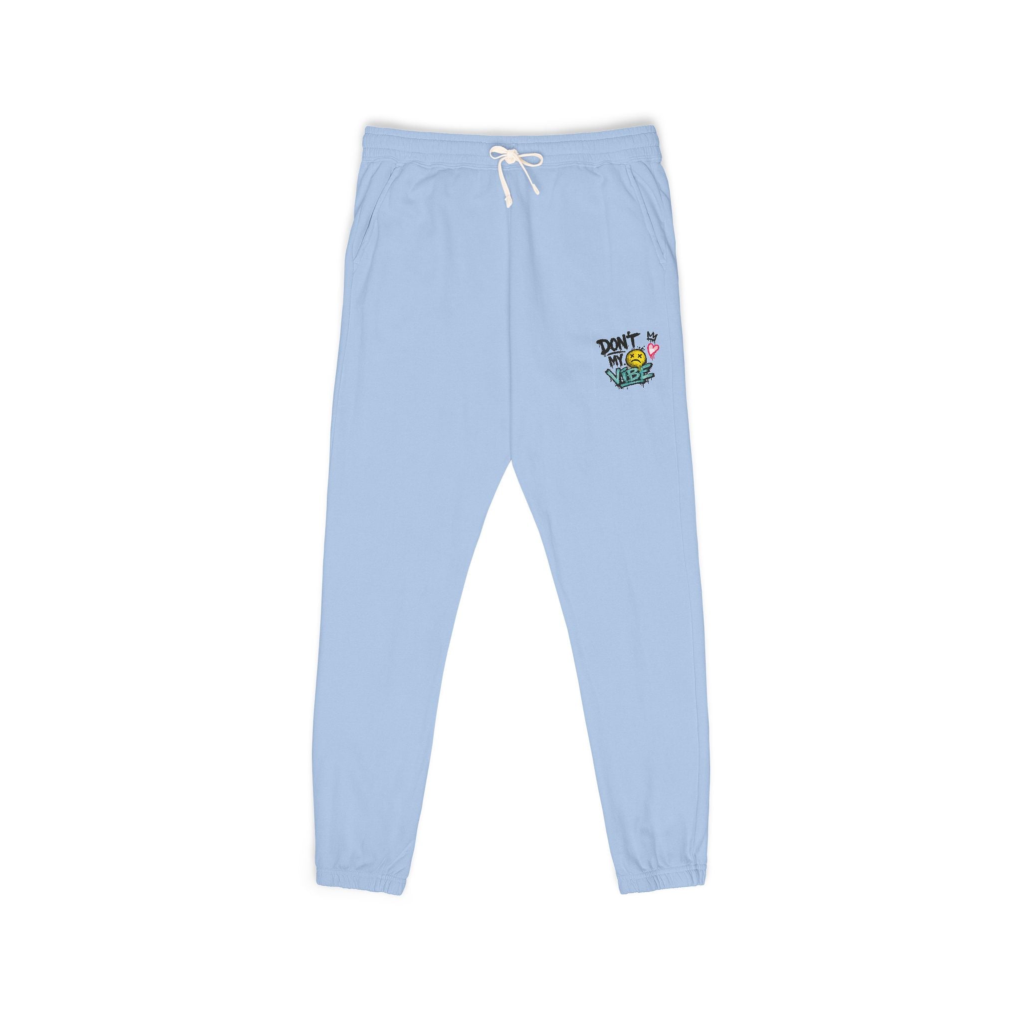 Embroidered 'Good Vibes' Cream Sweatpants — Cozy Casual Joggers