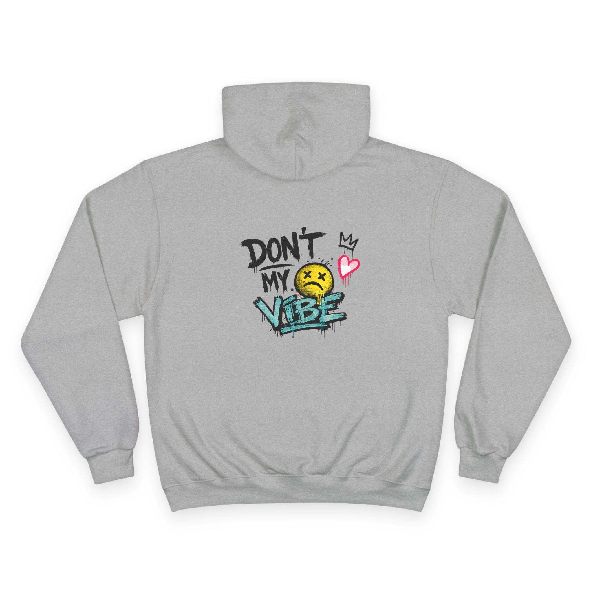 Don't My Vibe Hoodie — Graphic Streetwear Pullover with Emotive Smiley Design