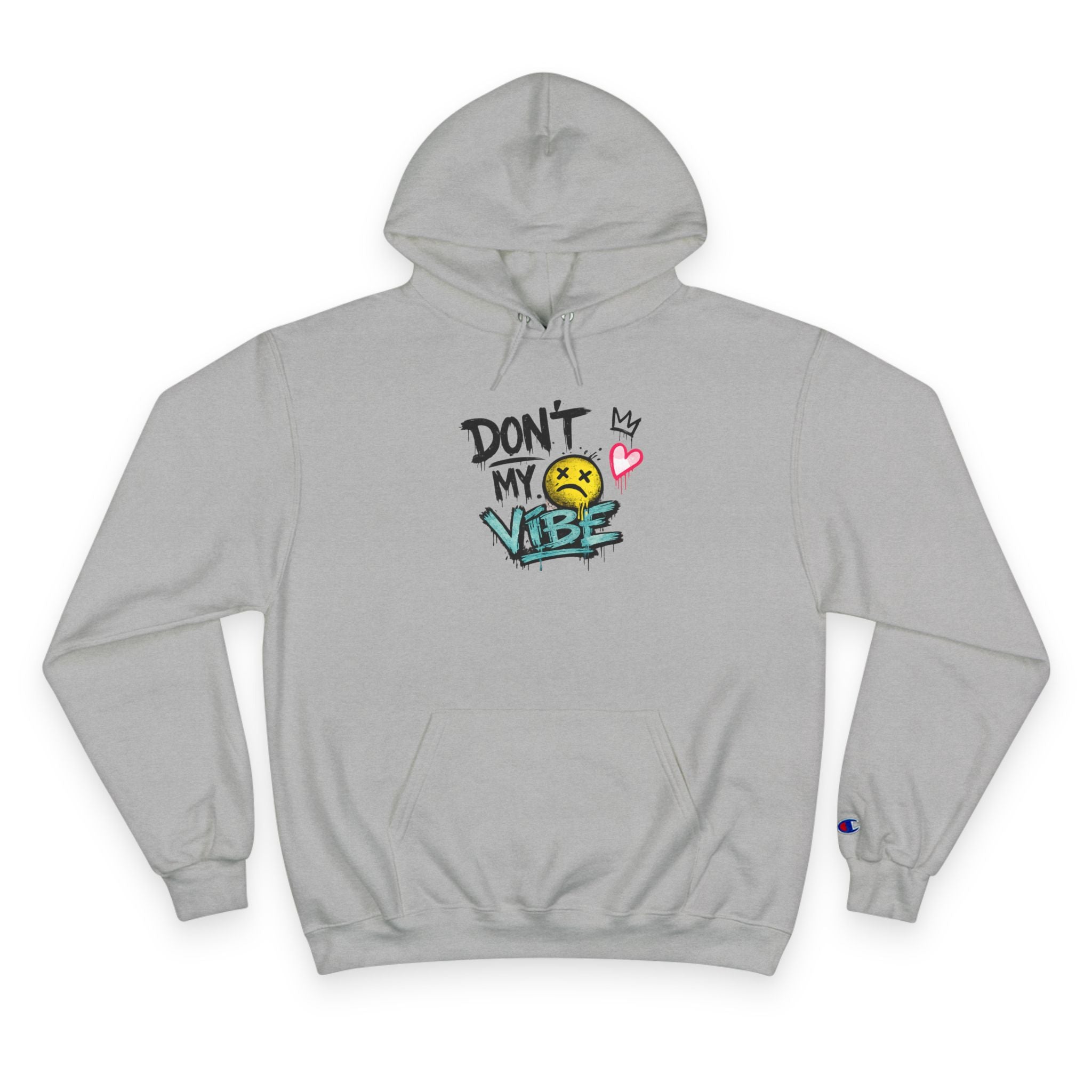 Don't My Vibe Hoodie — Graphic Streetwear Pullover with Emotive Smiley Design