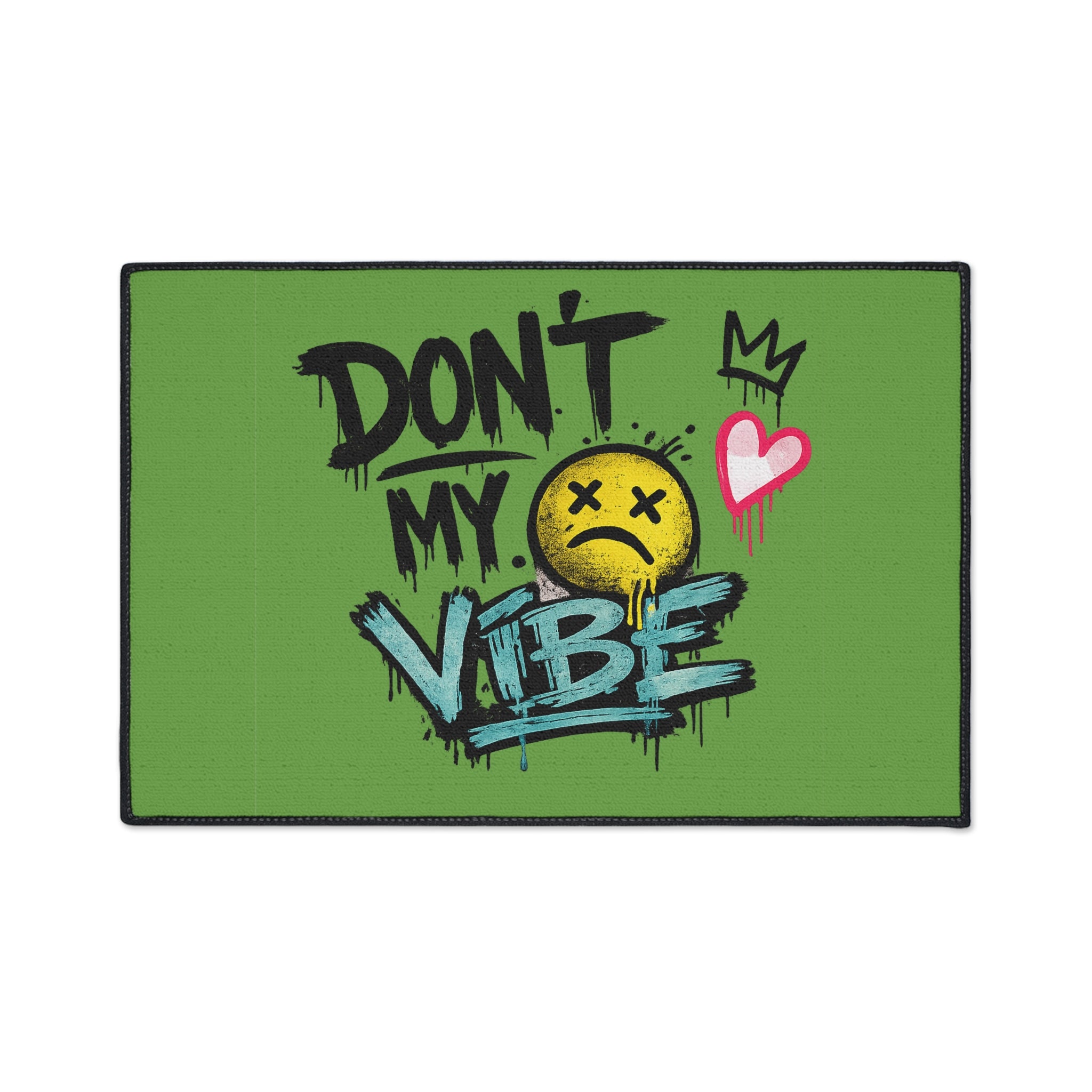 Don't My Vibe Floor Mat — Graffiti Emoticon Welcome Doormat