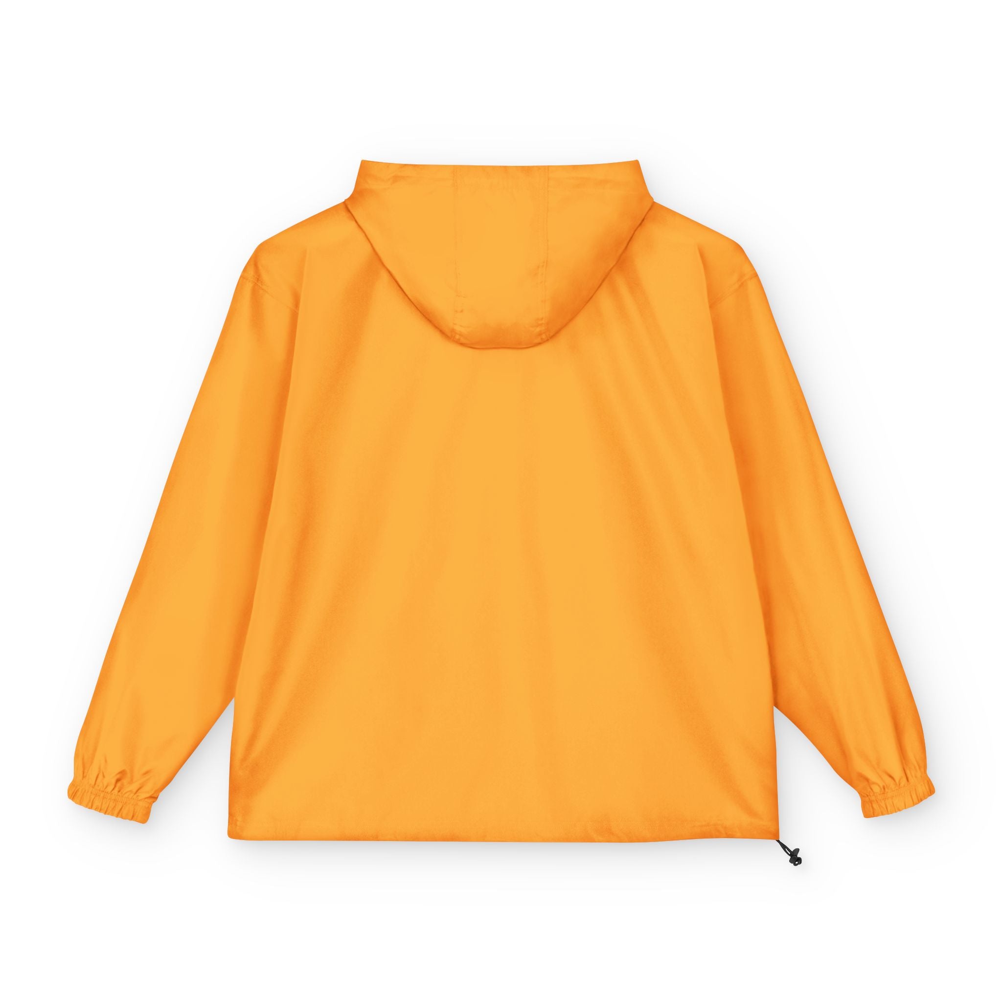 Packable Orange Anorak Jacket with Floral Skull Patch — Lightweight Windbreaker for Travel & Streetwear