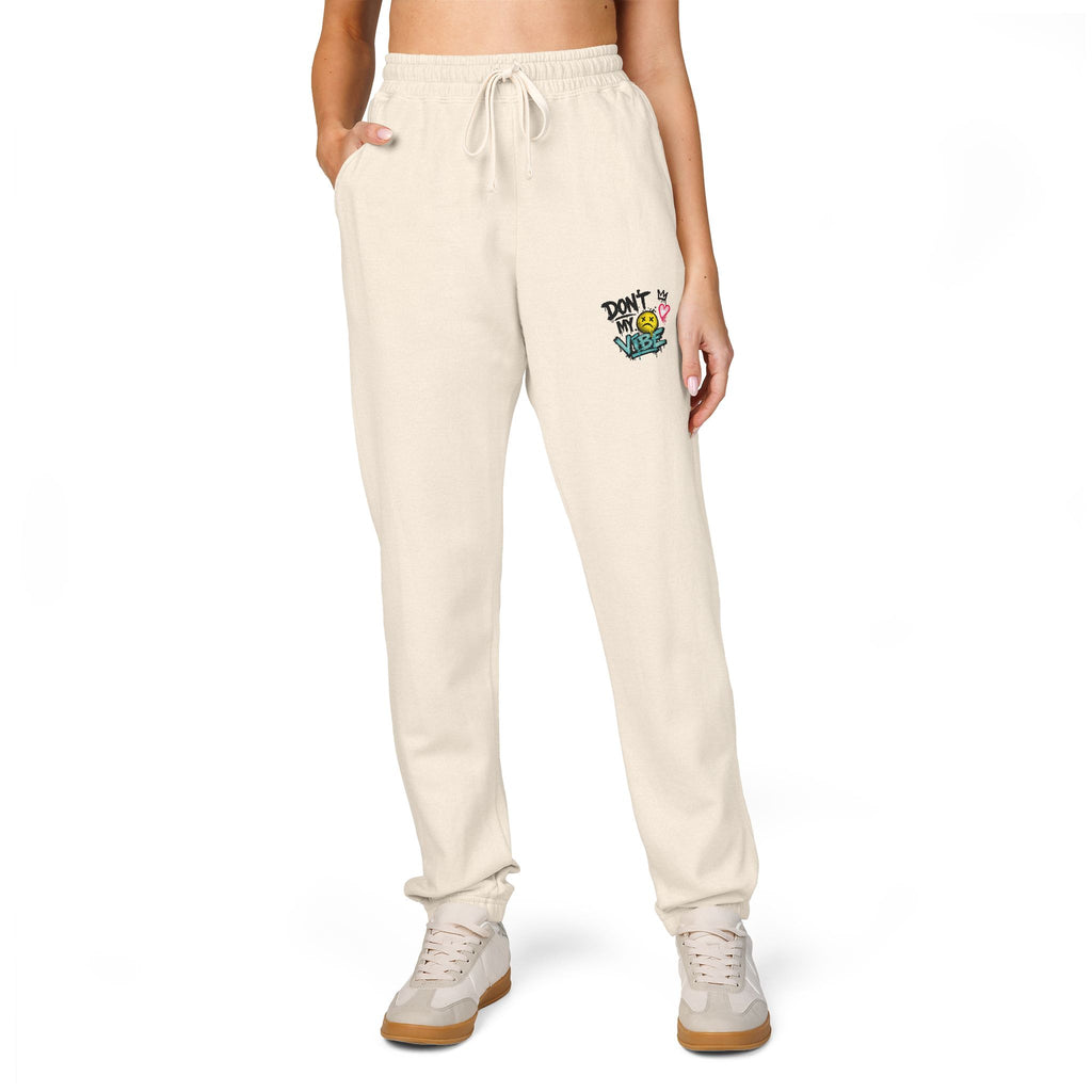 Embroidered 'Good Vibes' Cream Sweatpants — Cozy Casual Joggers