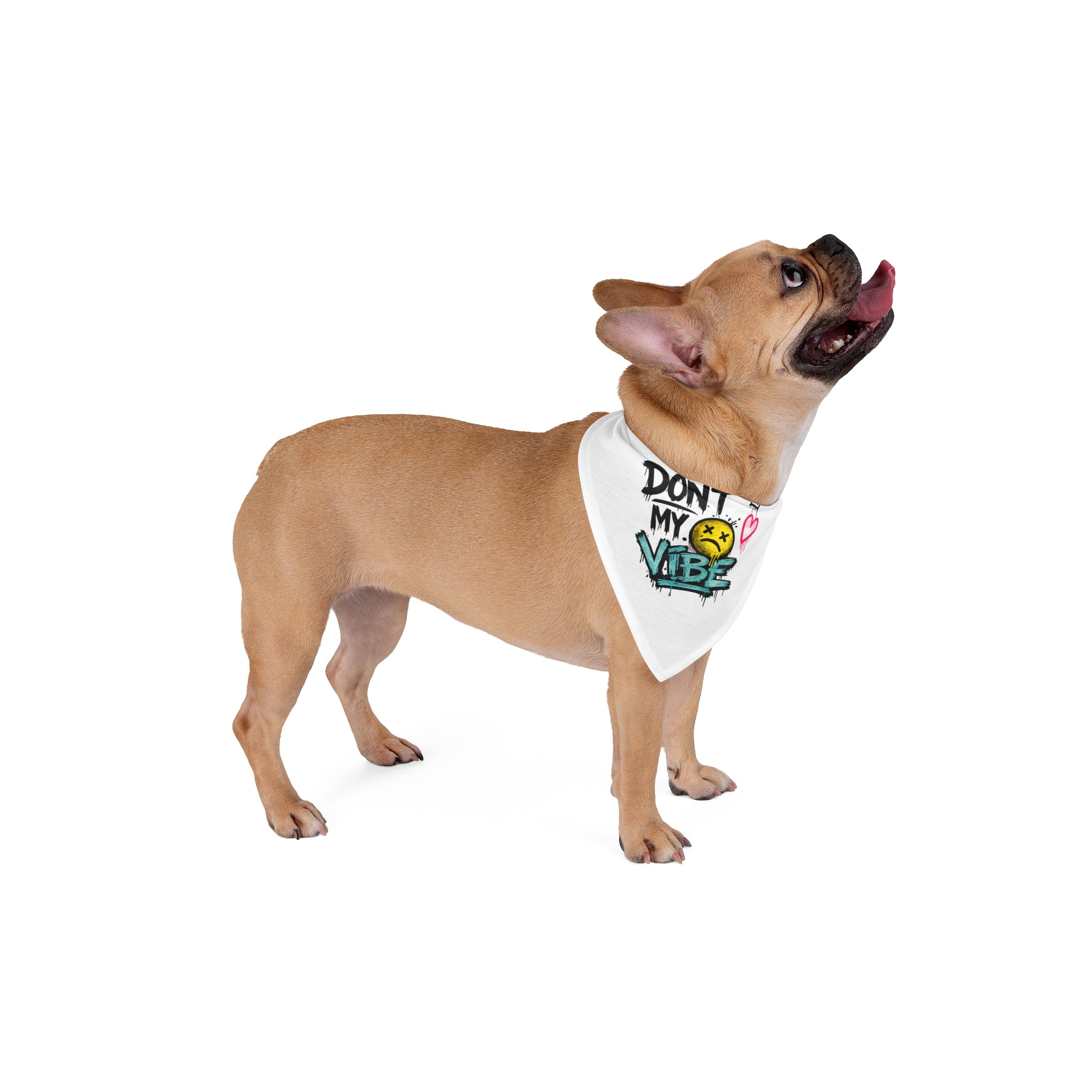 Pet Bandana - "Don't Kill My Vibe" Graffiti Emoji Bandana for Dogs & Cats