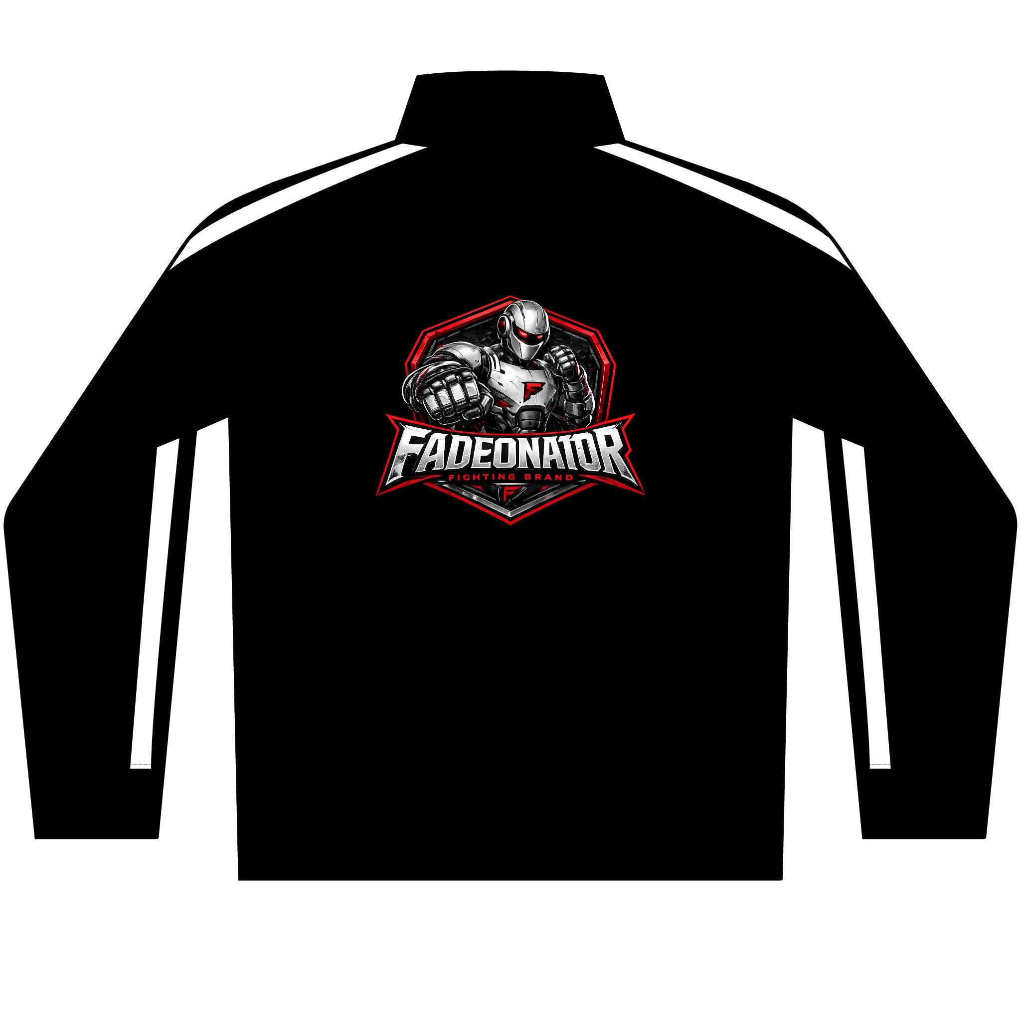 Men's Black Zip Track Jacket with Subtle Team Crest — Lightweight Athletic Warmup