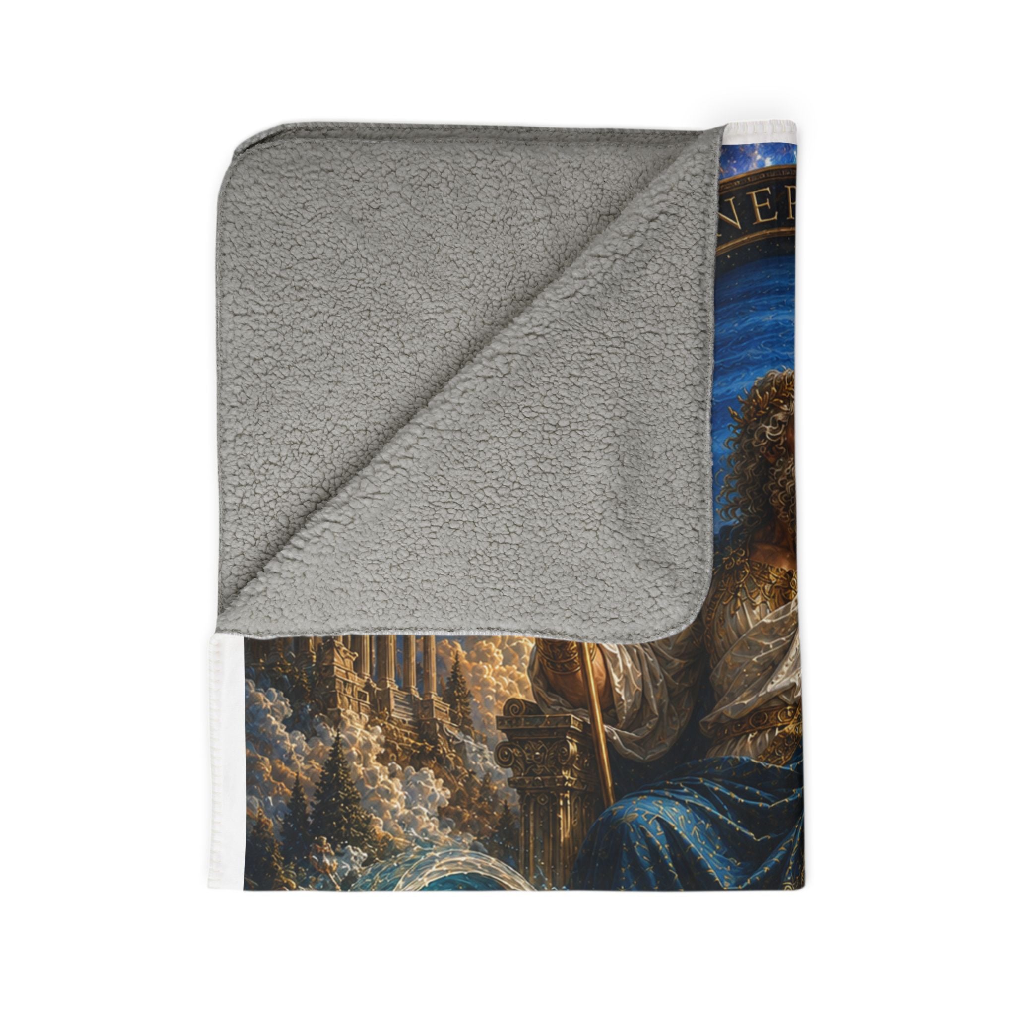 Pisces Zodiac Sherpa Blanket — Neptune Poseidon Astrological Fleece Throw
