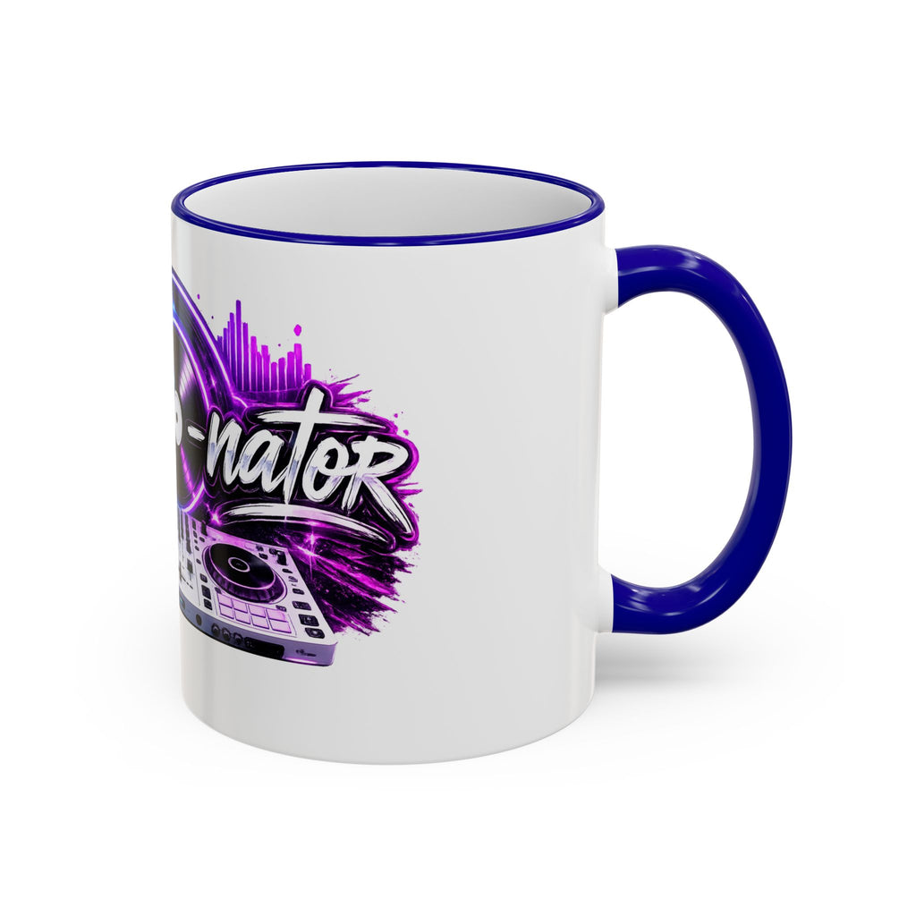 Vibe‑nator DJ Vinyl Graphic Accent Rim Mug (11oz/15oz)