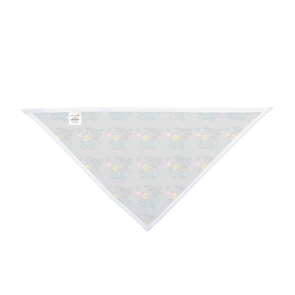 Pet Bandana - "Don't Kill My Vibe" Grey Graphic Dog Scarf