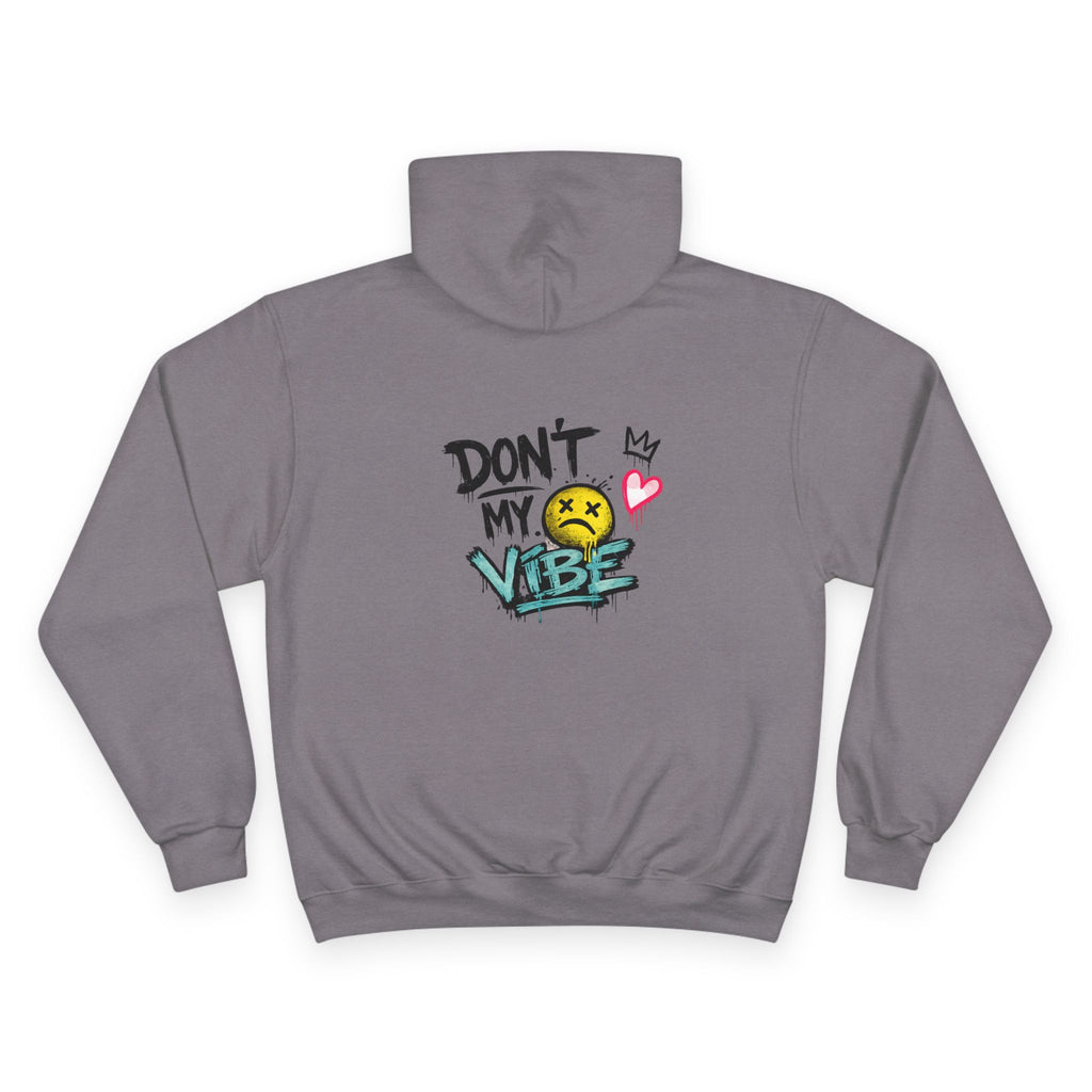 Don't My Vibe Hoodie — Graphic Streetwear Pullover with Emotive Smiley Design