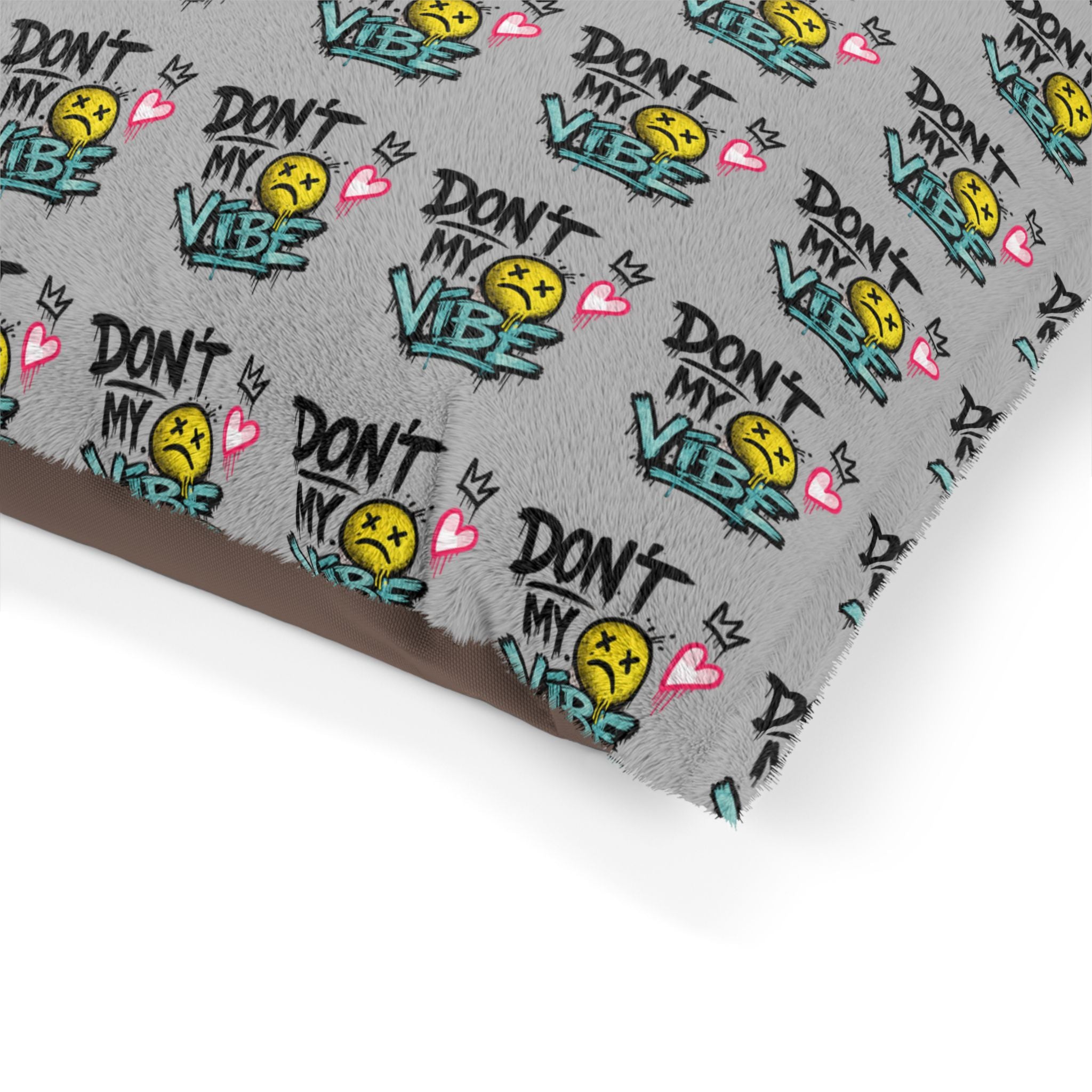 Don't Kill My Vibe Pet Bed — Graphic Cozy Dog & Cat Pillow